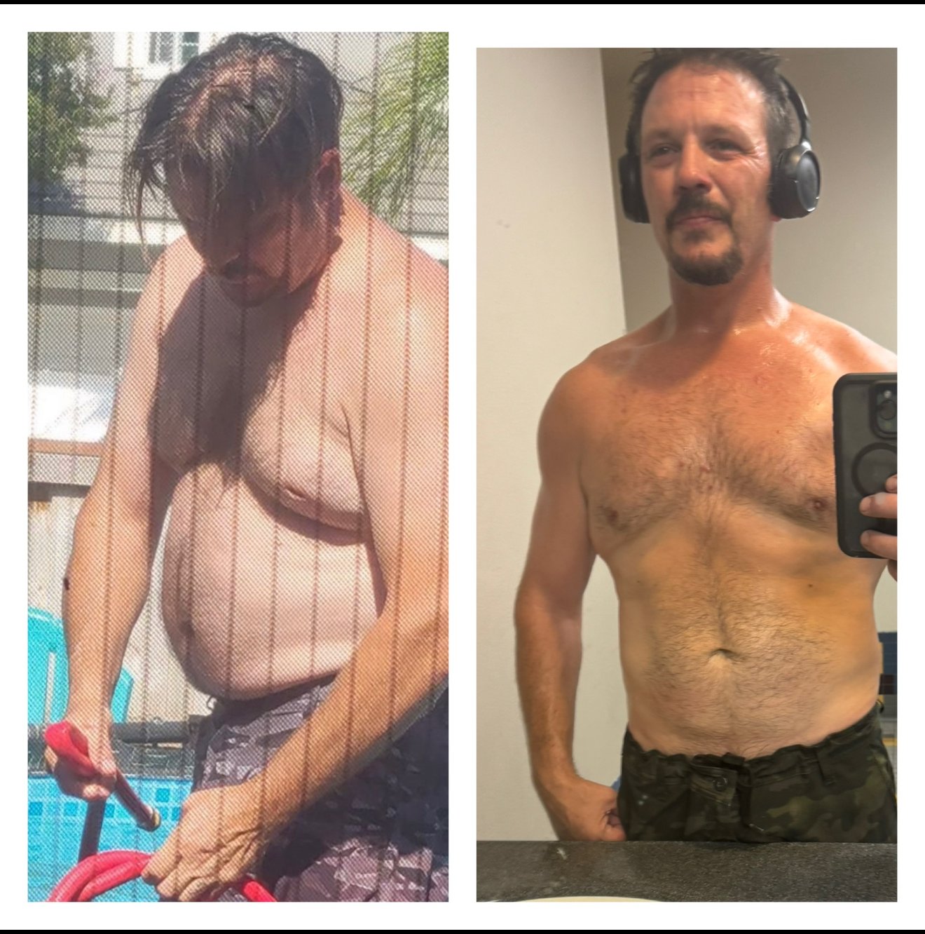 Body Shoppe male client GLP-1 weight loss transformation